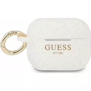 Guess GUAPSGGEH AirPods Pro vāciņš balts/balts silikona spīdums