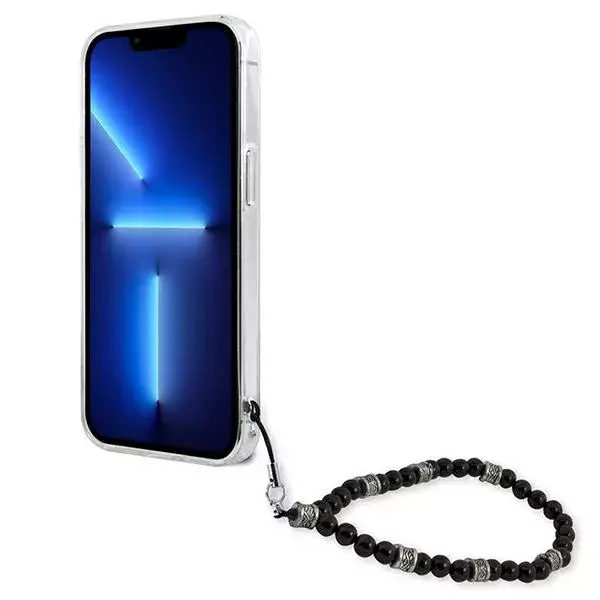 Case GUESS for Apple iPhone 13 — transparent PC, script & pearls Photo 5