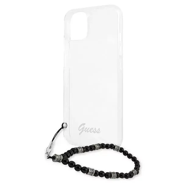 Case GUESS for Apple iPhone 13 — transparent PC, script & pearls Photo 6