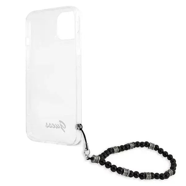 Case GUESS for Apple iPhone 13 — transparent PC, script & pearls Photo 7