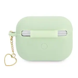 Silikona aizsargvāciņš GUESS GUAPLSCHSN priekš AirPods Pro — zaļš, Charm Heart Collection