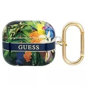 Aizsargvairogs TPU GUESS AirPods 3 GUA3HHFLB ar ziedu rakstu, zils
