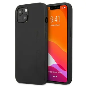 Mercedes ādas cietais vāciņš Apple iPhone 13 6.1 collu melns ar karstspiedes logotipu