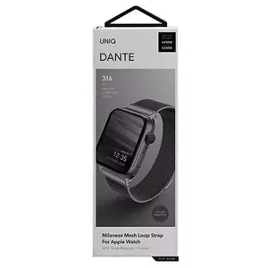Ремешок Uniq Dante для Apple Watch 42/44/45 мм сталь графит, совместим с Series 1–8, SE/SE2/SE3