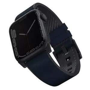 Кожаный гибридный ремешок Uniq Straden для Apple Watch Series 1–8 SE Ultra 42/44/45/49 синий, вес 0.094 кг