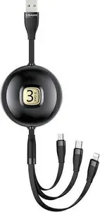 Cable usams U69 SJ508USB01 3-in-1 1 m — Lightning, microUSB, USB-C, black