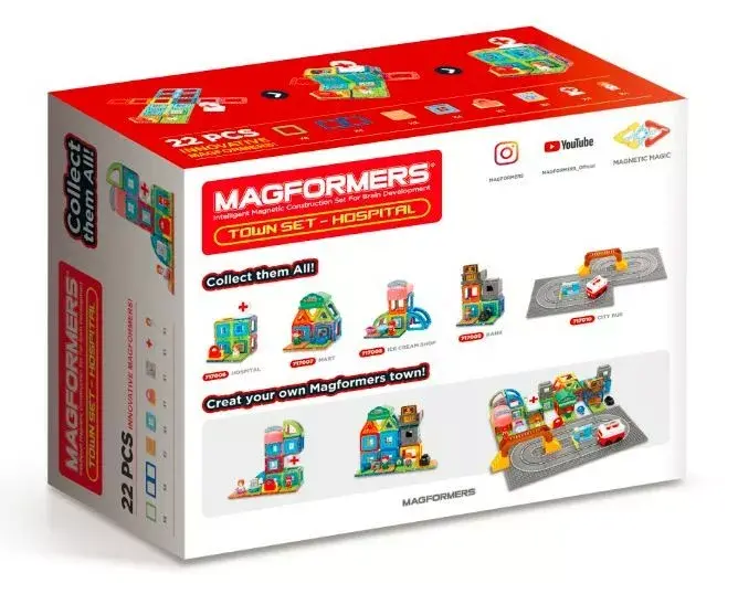 MAGFORMERS City Hospital 22 детали магнитный набор Photo 2