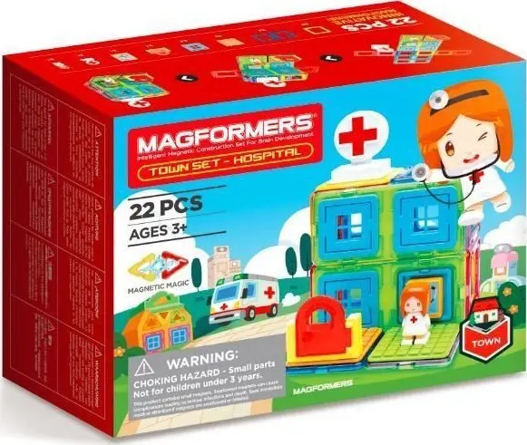 MAGFORMERS City Hospital 22 детали магнитный набор Photo 3