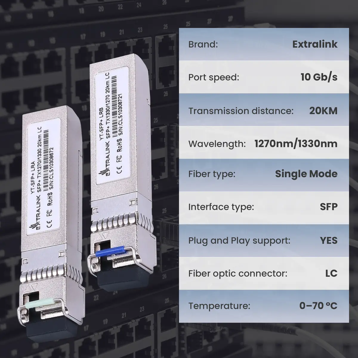 Модуль SFP+ WDM Extralink EX.6211 10G Пара Photo 13