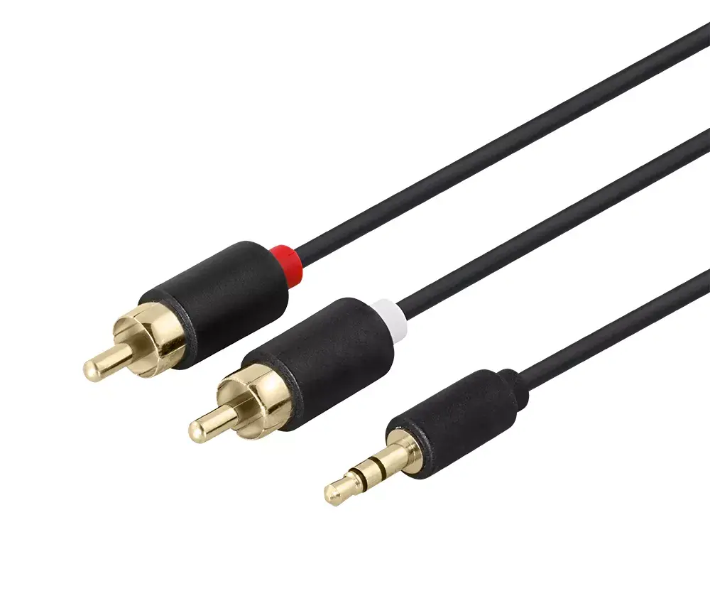 Audio cable DELTACO MM-142-K 3.5mm to 2×RCA 5 m Photo 1