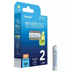 Rechargeable AAA battery eneloop Panasonic BK-4MCDE 800 mAh — 2-pack