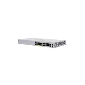 Cisco Business 110 Series CBS110-24PP-UK Network Switch, 24xGbE RJ45, 2xSFP Combo, PoE 100W, Fanless
