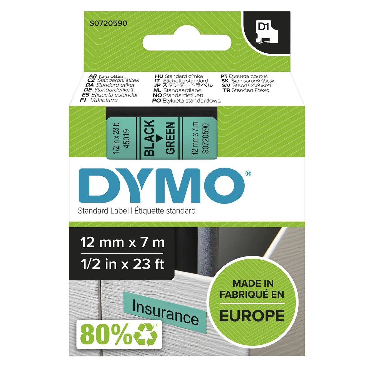 DYMO Authentic D1 etiķešu lente S0720590