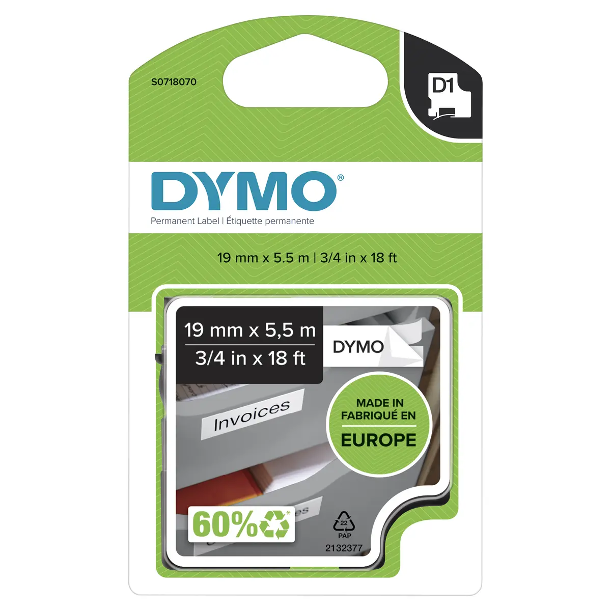 DYMO D1 Augstas veiktspējas pastāvīgās poliestera