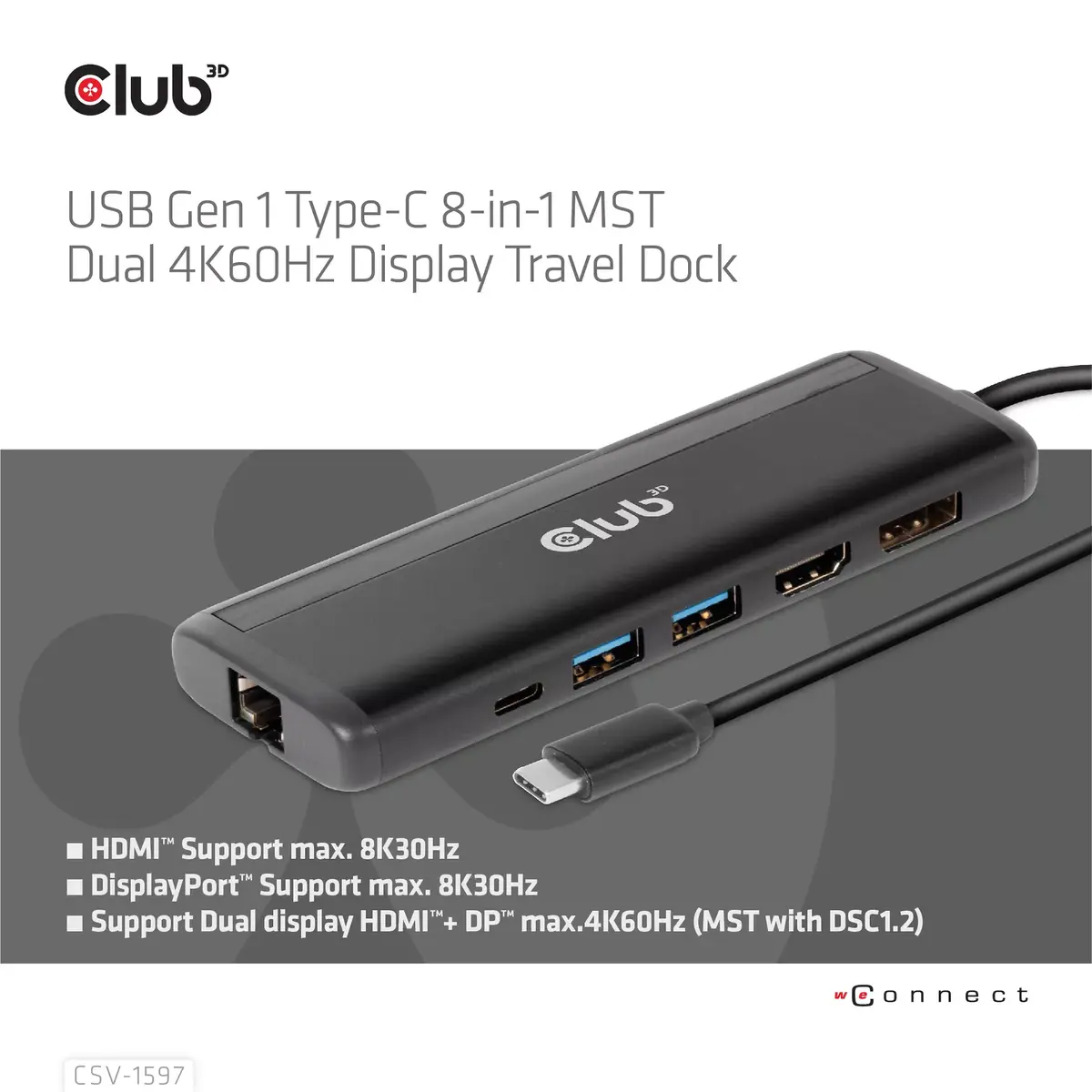 CLUB3D USB Gen 1 Type-C 8-в-1 MST Док Photo 7
