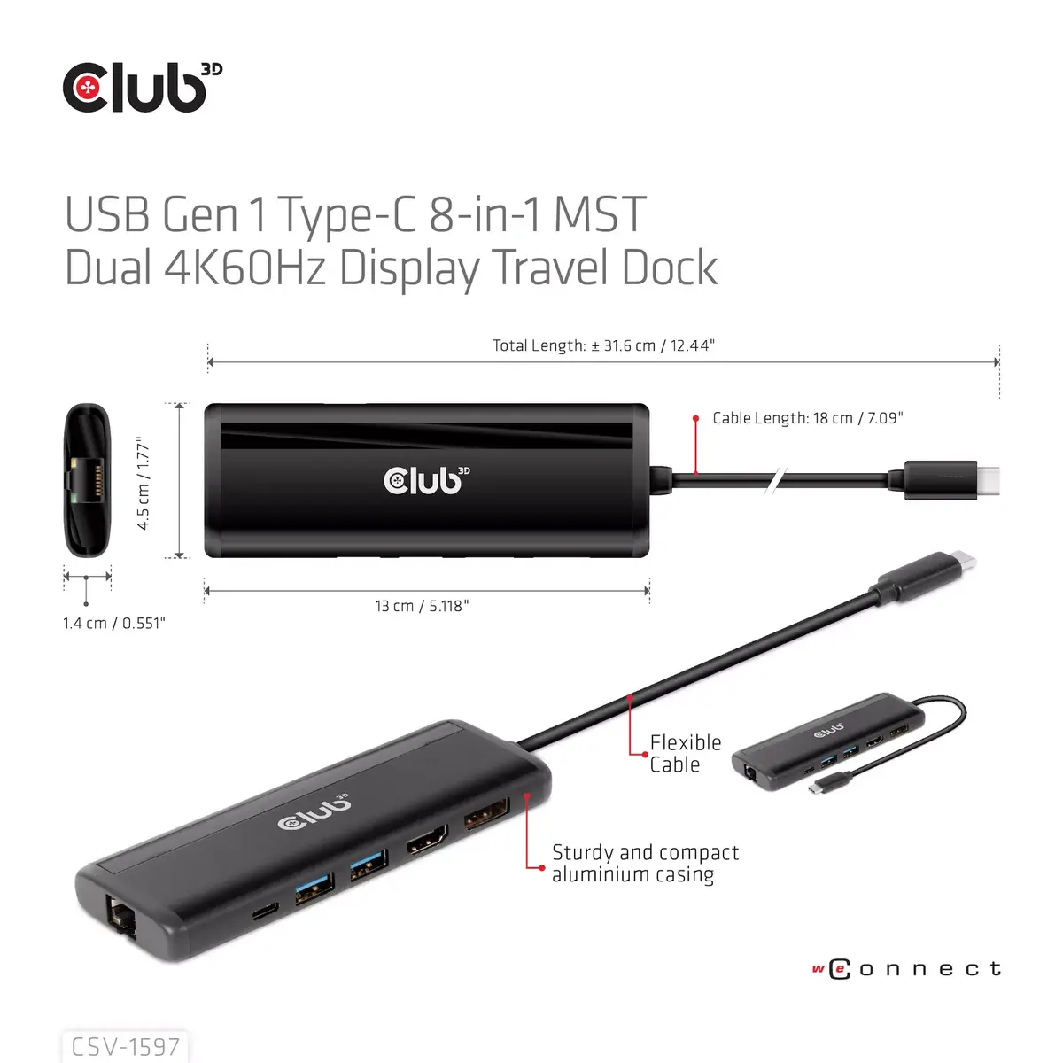 CLUB3D USB Gen 1 Type-C 8-в-1 MST Док Photo 8