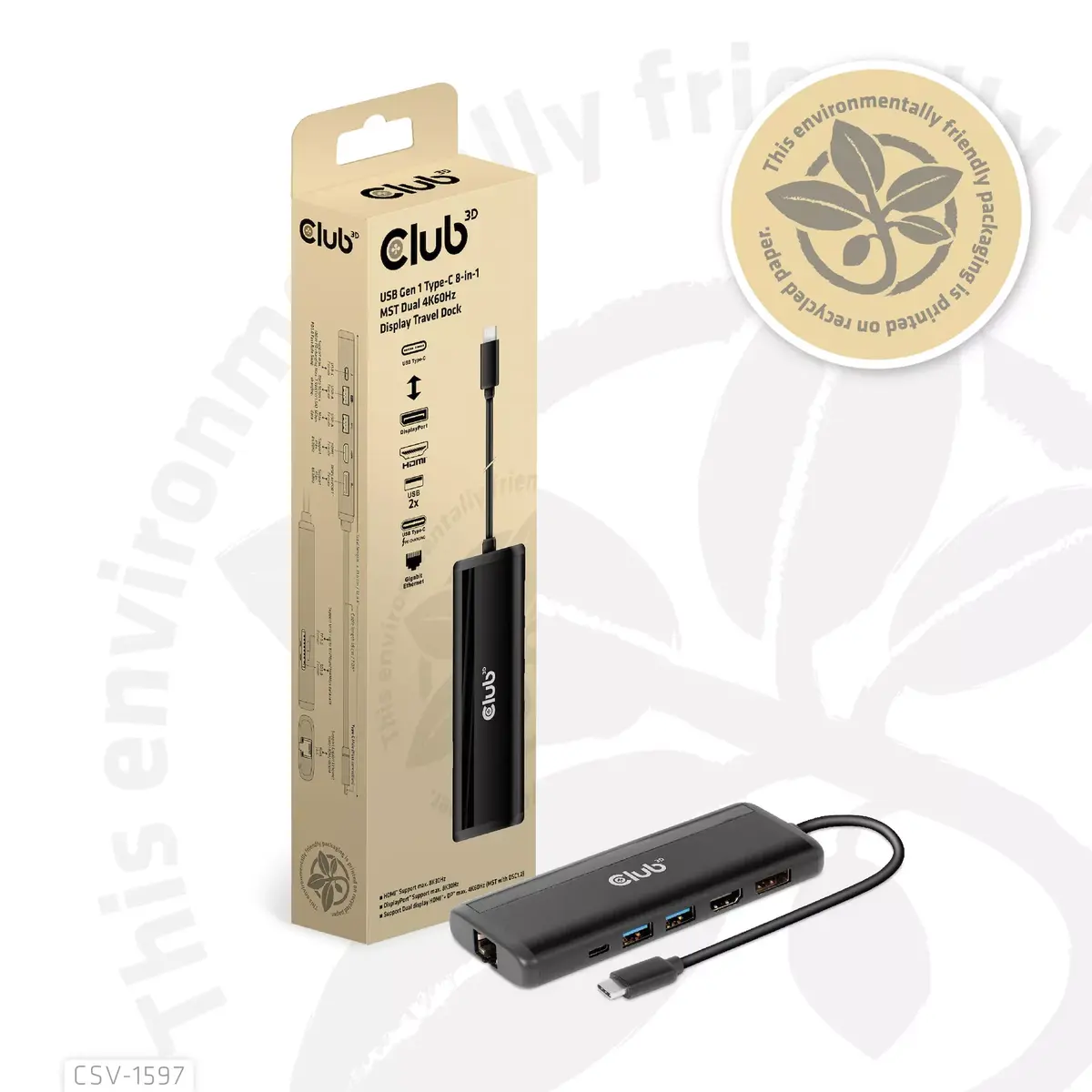 CLUB3D USB Gen 1 Type-C 8-в-1 MST Док Photo 15