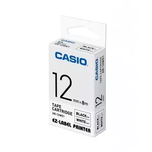 Casio XR-12WE1 marķēšanas lenta Melns uz balta