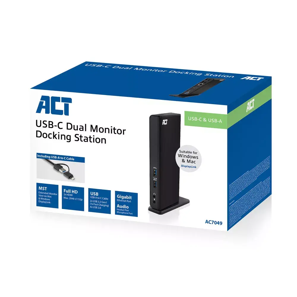 ACT USB-C dokstacija 2 HDMI monitoriem Photo 5