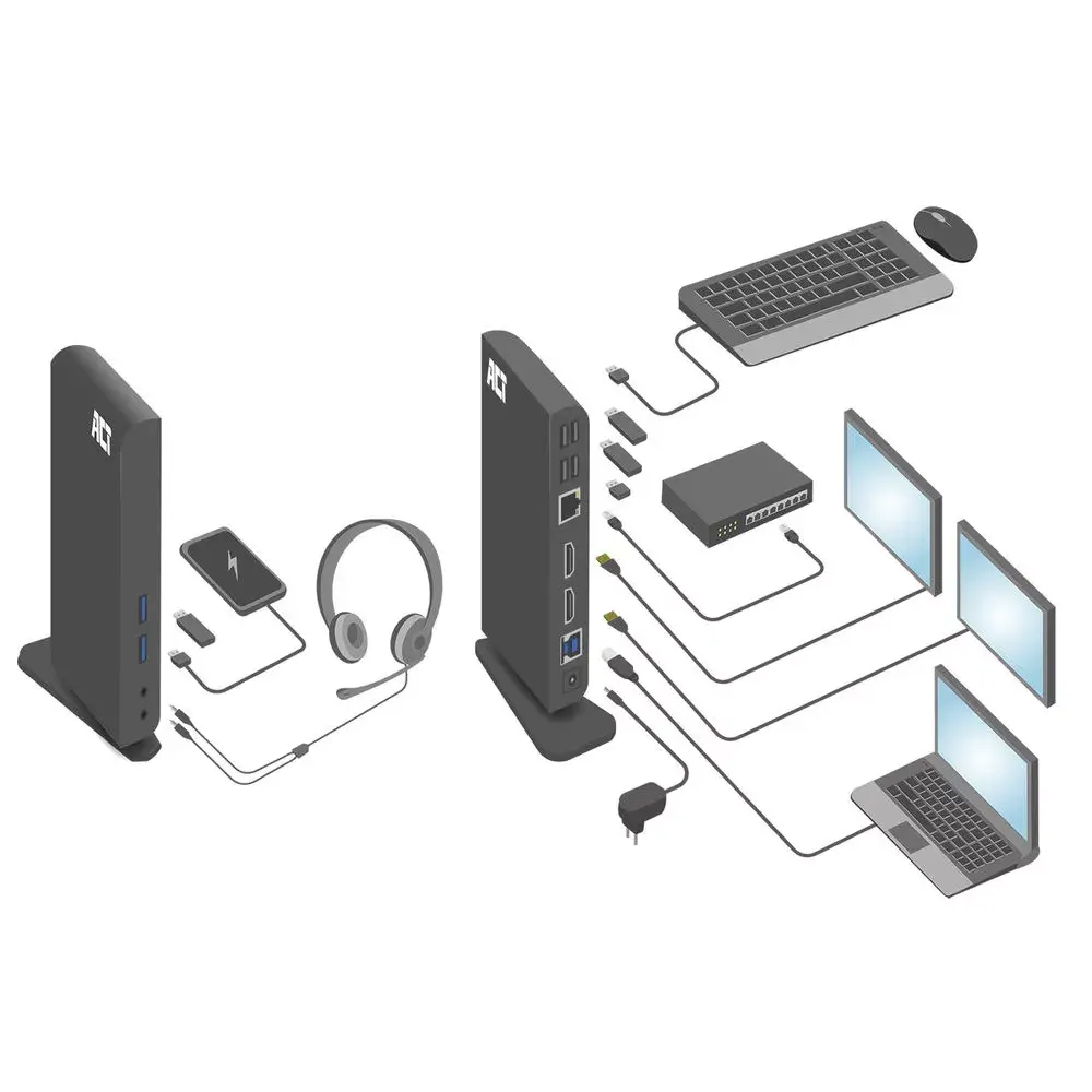 ACT USB-C dokstacija 2 HDMI monitoriem Photo 8