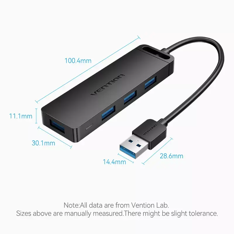 Vention 4 portu USB 3.0 hubs CHLBB Photo 4