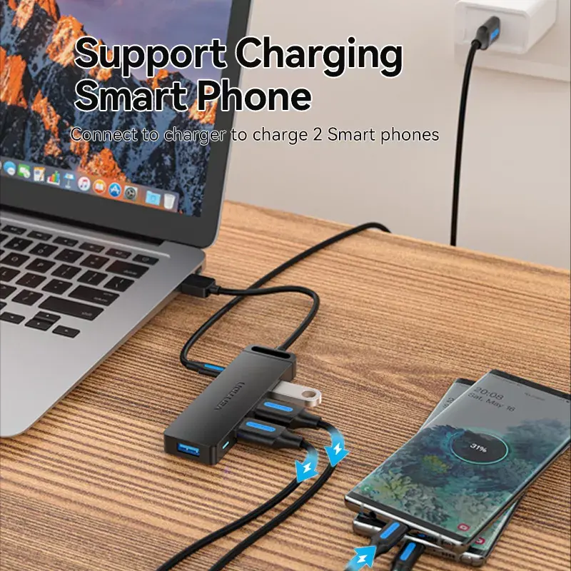 Vention 4 portu USB 3.0 hubs CHLBB Photo 5