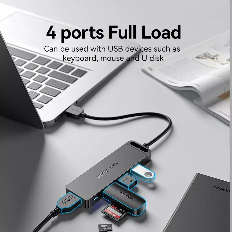Vention 4 portu USB 3.0 hubs CHLBB Photo 7