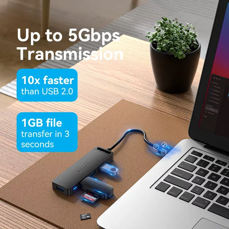 Vention 4 portu USB 3.0 hubs CHLBB Photo 10