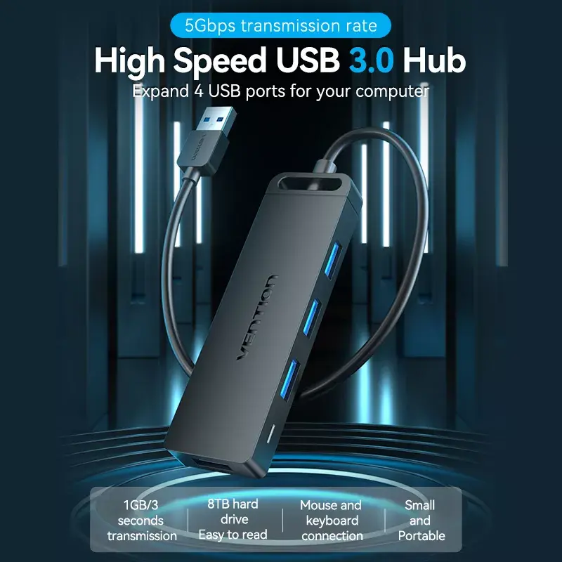 Vention 4 portu USB 3.0 hubs CHLBB Photo 11