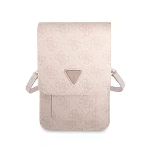 Phone bag GUESS GUWBP4TMPI pink — compact 4G triangle crossbody for small smartphones