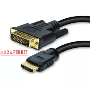 HDMI to DVI Cable ShiverPeaks 77483-RE 3.0m Gold‑Plated with Ferrite Cores