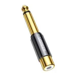 Pārveidotājs 6,35 mm (1/4") vīrietis → RCA sieviete UGREEN AV169, zelta krāsa, svars 0,4 kg