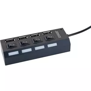 USB Hub Schwaiger UH4013 2.0 480 Mbit/s Black