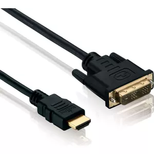 Helos BASIC - Adaptera kabelis - vienkanāla - DVI-D vīrietis uz HDMI vīrietis - 1,5 m - ekranēts - melns - skrūves ar īkšķi, atbalsta 4K 60 Hz (3840 x 2160)