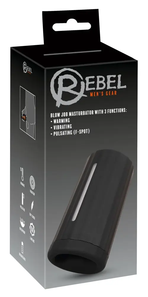 Masturbators Rebel Silicone Black ar sildīšanu