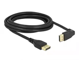 DELOCK DisplayPort kabelis 3 m, DisplayPort uz DisplayPort, diametrs 5.7 mm, atbalsts līdz 32 audio kanāliem