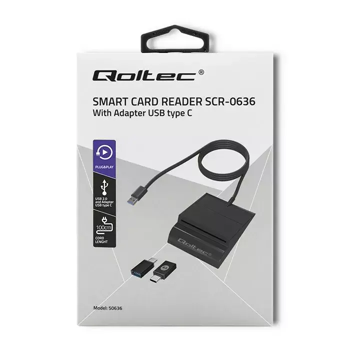 Kartes lasītājs QOLTEC 50636 USB Type C Photo 9