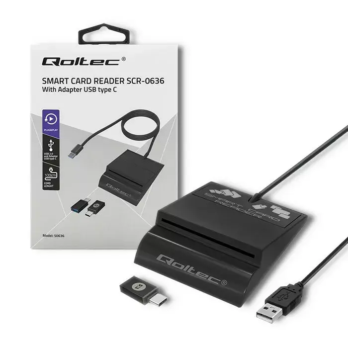Kartes lasītājs QOLTEC 50636 USB Type C Photo 2