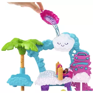 Toy car wash playset MATTEL Polly Pocket Pollyville Flamingo Fun Car Wash, plastic, multicolour, ages 4+