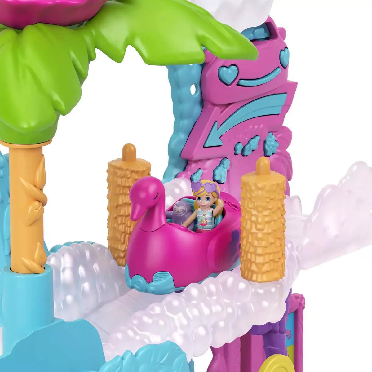 MATTEL Polly Pocket Pollyville Flamingo Fun Car Wash Photo 3