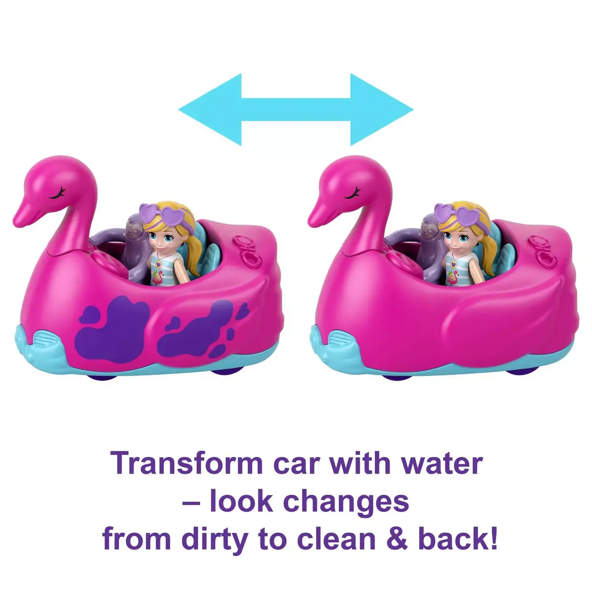 MATTEL Polly Pocket Pollyville Flamingo Fun Car Wash Photo 5