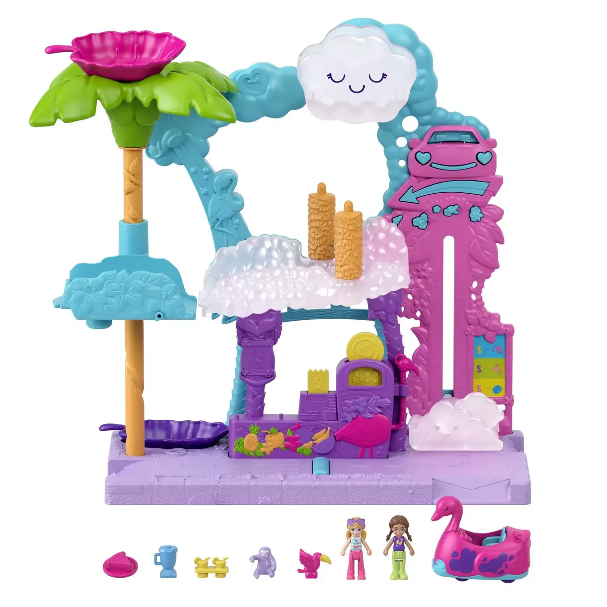 MATTEL Polly Pocket Pollyville Flamingo Fun Car Wash Photo 9