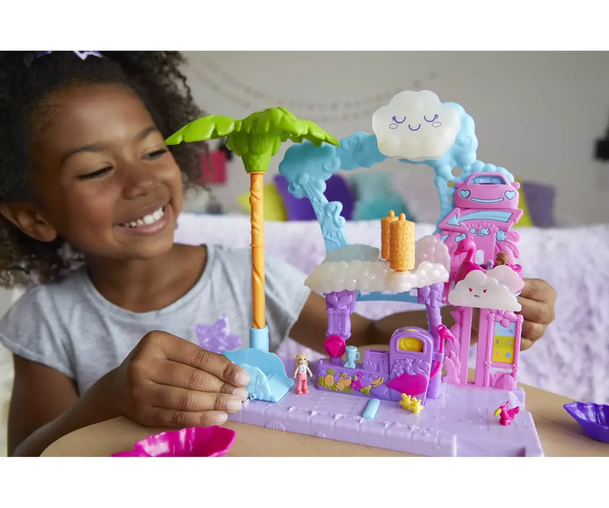 MATTEL Polly Pocket Pollyville Flamingo Fun Car Wash Photo 10