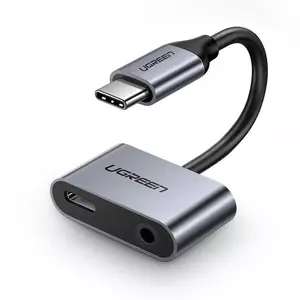 Ugreen 50596 USB Type-C Hub with 3.5mm Jack and USB-C Ports Black Metallic