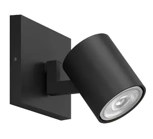 Накладной светильник Philips GU10 LED, круглый внутренний спот, 1 лампа, IP20, 220–240В, черный
