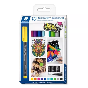 Pastāvīgais marķieris Staedtler Lumocolor 317 C10 Dažādas krāsas 10 gab.