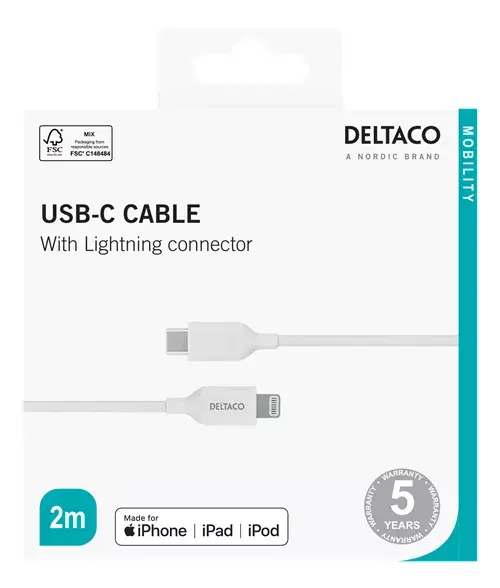 Lightning kabelis Deltaco IPLH-452 Photo 3