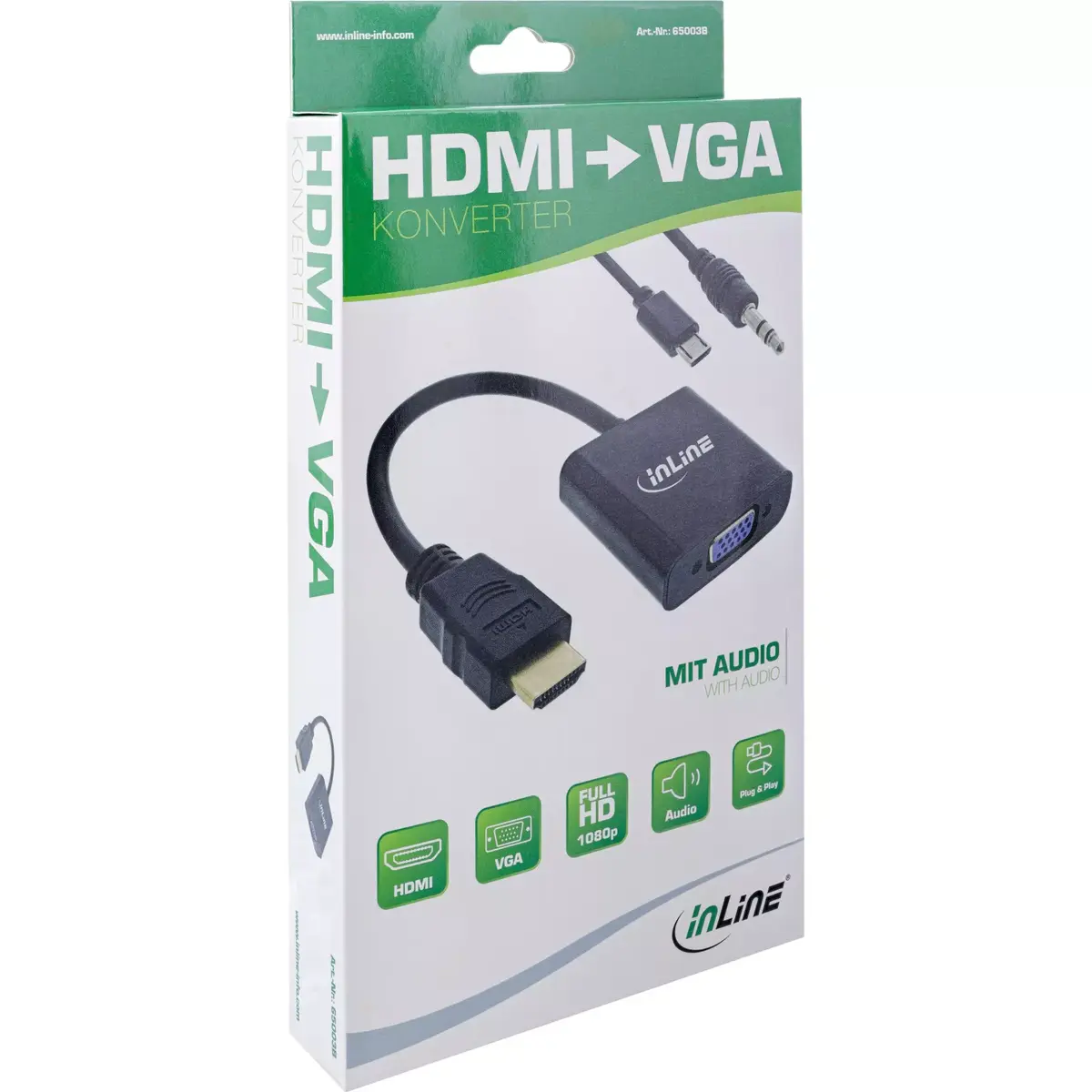 InLine Converter Cable HDMI to VGA with Audio Photo 4