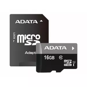 ADATA Atmiņas karte AUSDH16GUICL10-PA1 16 GB, MicroSDHC, Flash atmiņas klase UHS-I Class 10, adapteris