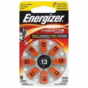 Poga-baterija Energizer Type 13 PR48 1.45V cinka-gaiss — komplekts 8 gab.